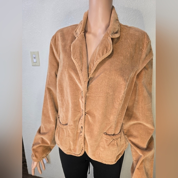 AMI Corduroy Jacket Women Xl Brown  Pockets Long Sleeve - Picture 5 of 9